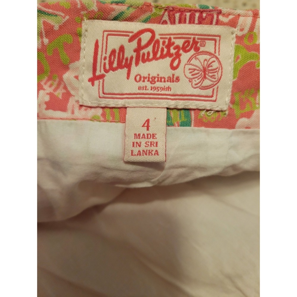 Lilly Pulitzer Originals Roslyn Pink and Green Floral Skirt, Sz. 4 Women's Vaca - Picture 9 of 12